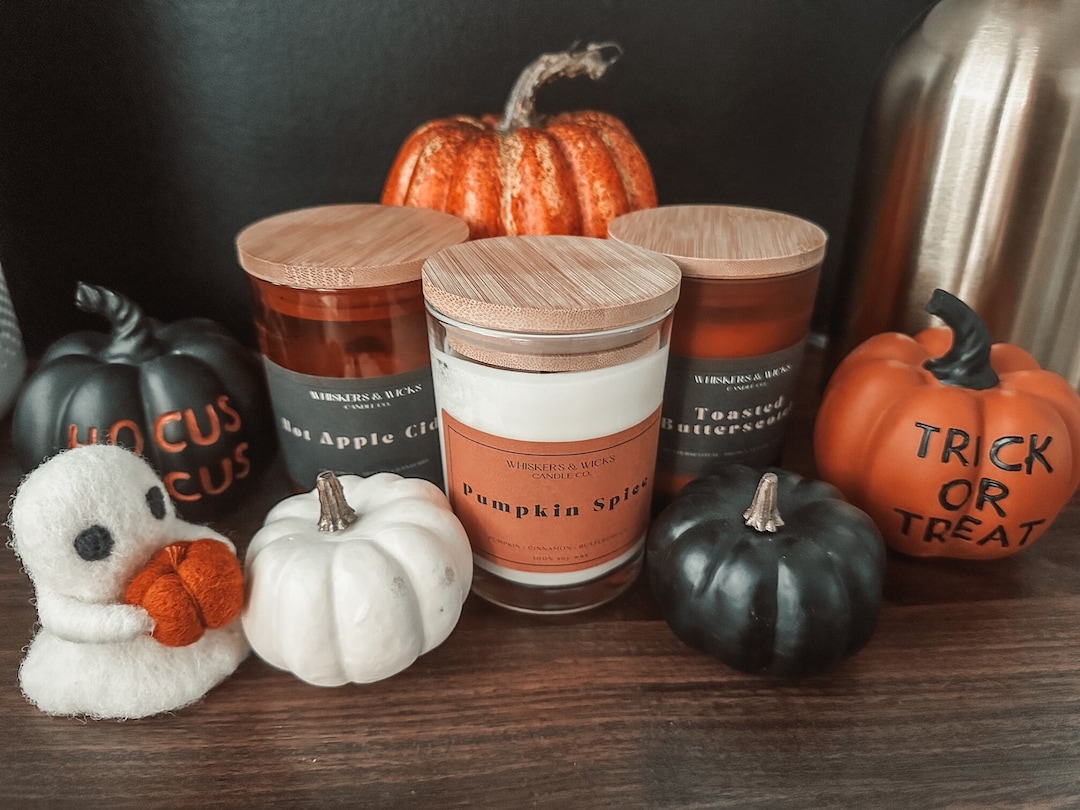 Pumpkin Spice & Buttercream Candle 10 Oz Fall Candle 100 Soy Wax