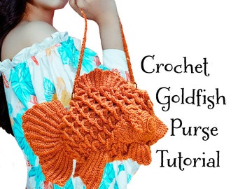 Crochet Goldfish Purse Tutorial, PDF, Instant Download