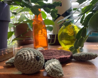 Crochet turtle coaster