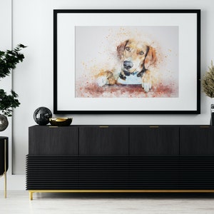 Colored Lying Dog Poster - Beautiful wall art for animal lovers Digital