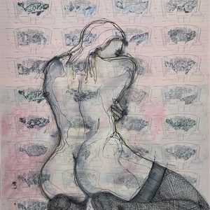 Art print of original life drawing from ‘Private and Confidential series.