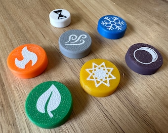 Fichas de elementos magnéticos para Frosthaven y Gloomhaven