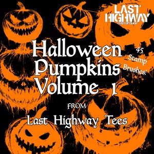 Halloween-pompoenborstelset: 45 spookachtige stempels voor Procreate/Photoshop (.abr)