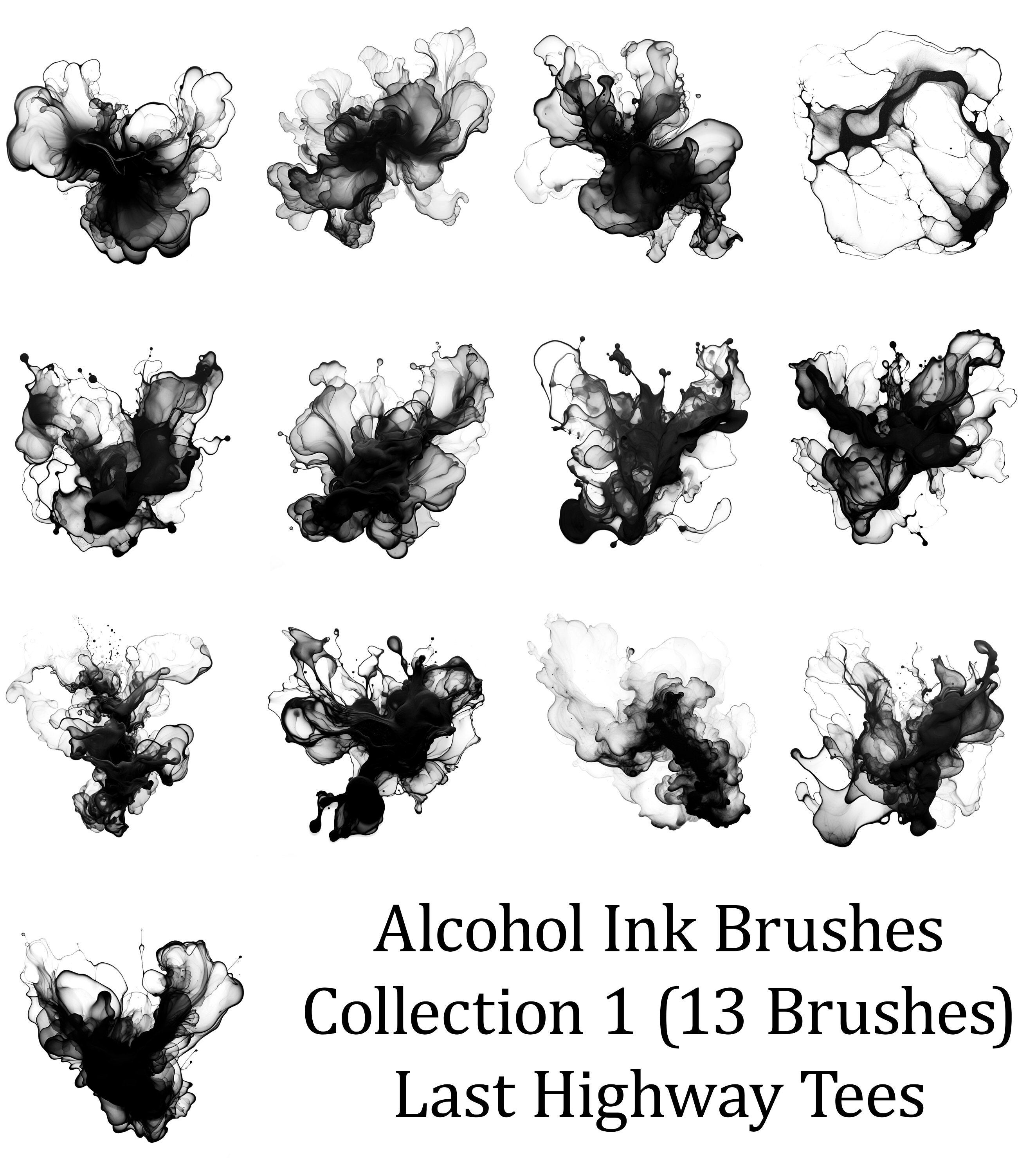 Alcohol Ink Splashes Alcohol Ink Splashes Photoshop Brushes: Procreate Compatible (13 ...