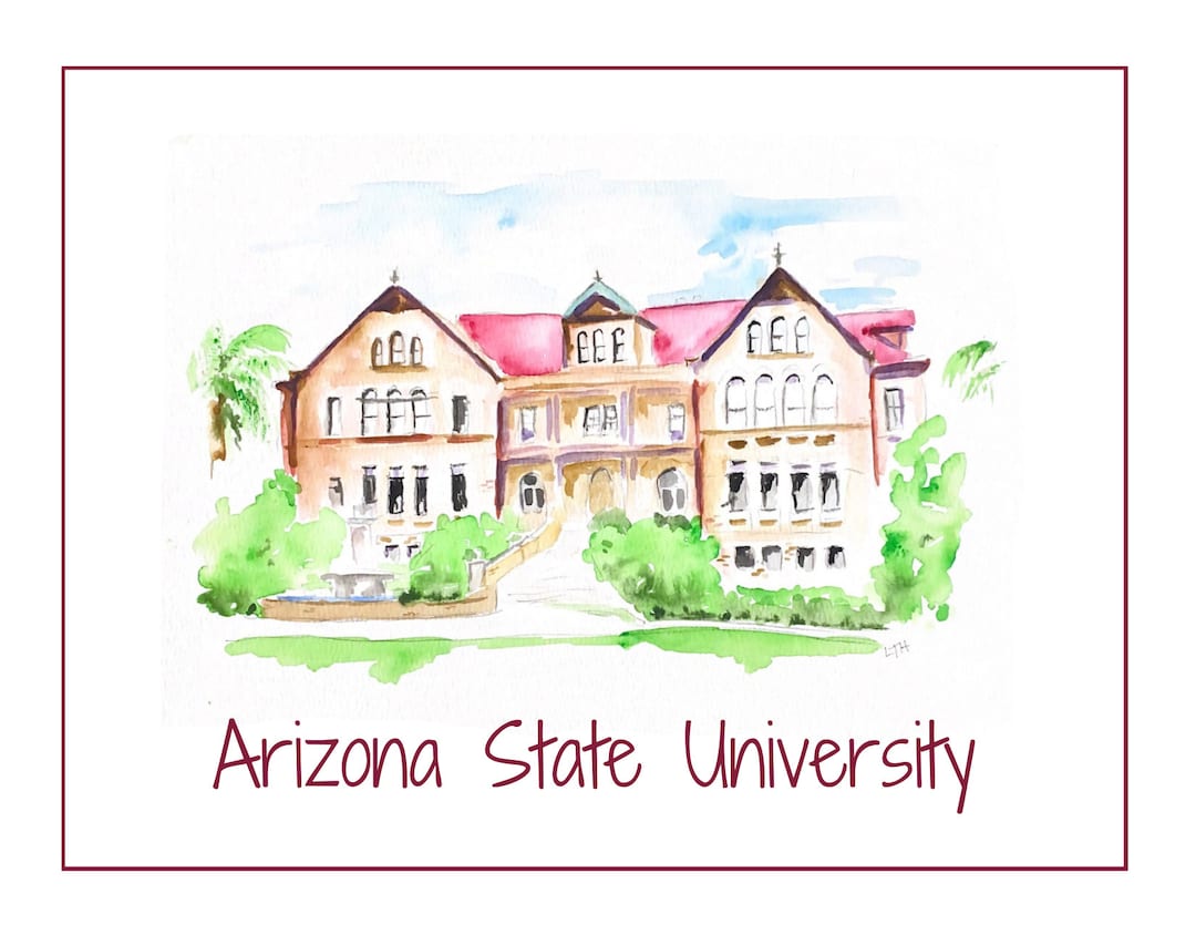 State Note Cards Arizona State University Notecards - Etsy