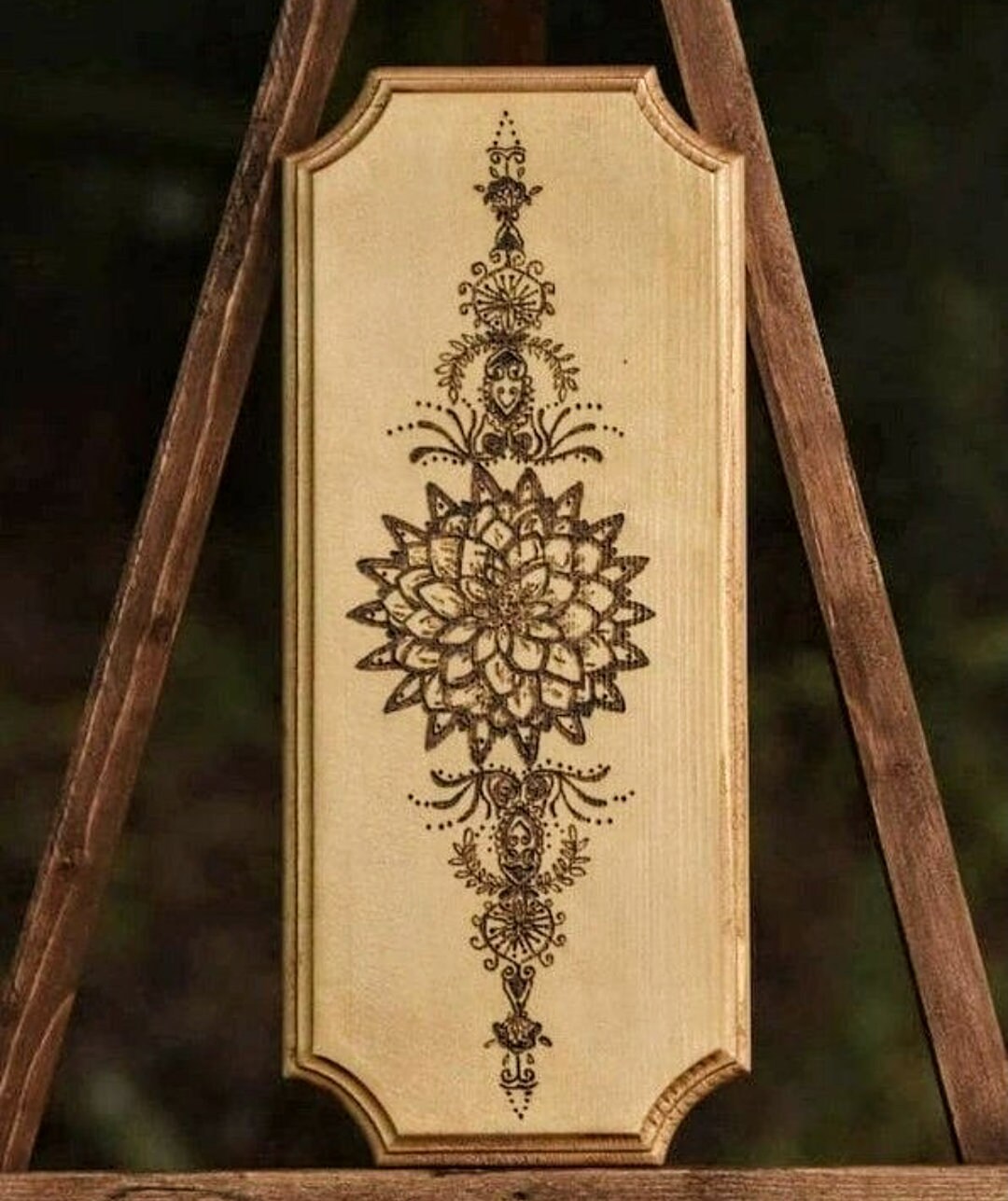 Wood Burned Plaque of Hindi Inspired Mandala Art Etsy