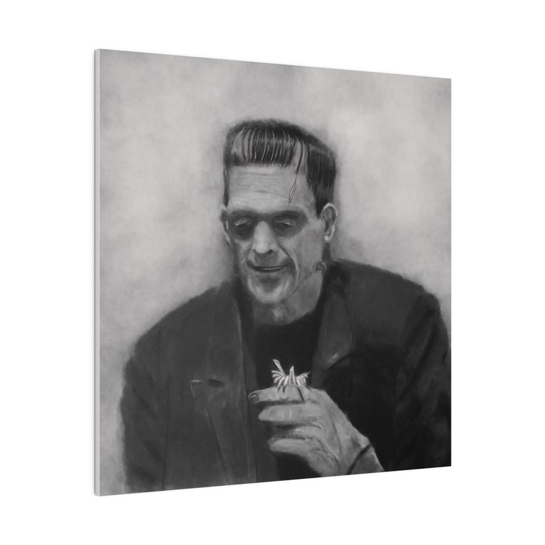 Frankenstein Monster, Frankenstein Artwork, Black and White, Watercolor