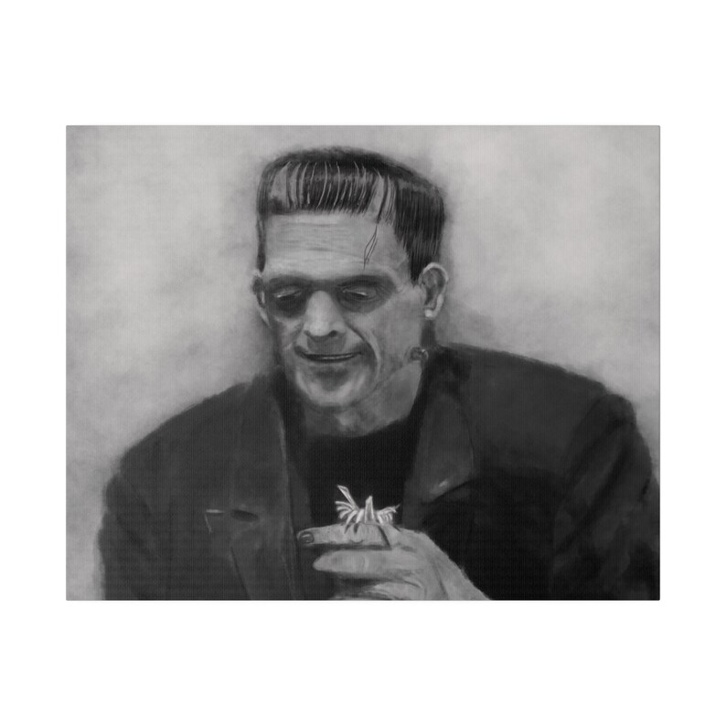 Frankenstein Monster, Frankenstein Artwork, Black and White, Watercolor