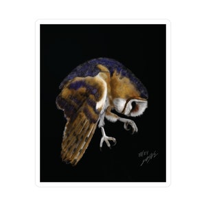 Décalcomanie en vinyle découpée effraie des cloches céleste, autocollant résistant à l'eau, hibou effraie des cloches sur le thème de la constellation, cadeau pour amoureux des oiseaux et observation des oiseaux