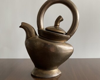 Michael Lambert Bronze Dancing Teapot Studio Pottery California