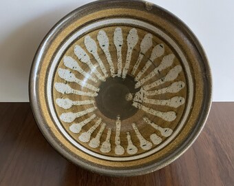 Vintage John Dunlap Art Studio Pottery Bowl Hartstine Island Washington 8.25 inches