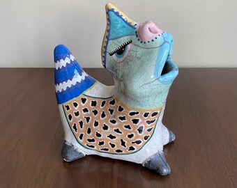 Mark Yudell Israel Raku Ceramic Pottery Revor Critter Figurine Whimsical Sculpture
