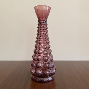 Vintage Empoli Hobnail Barnacle paarse amethist glazen vaas Italië