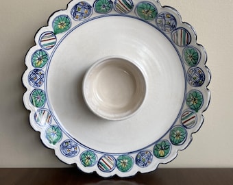 Vintage Kinichi Shigeno Chip and Dip Pottery Platter Tray
