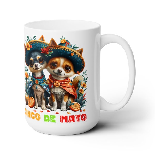 Cinco De Mayo Ceramic Mug 15oz Cup Mexican Independence Day Mug, Mexico Holiday Celebration, May 4th Mug, Mexican festival Gift Tea Lovers