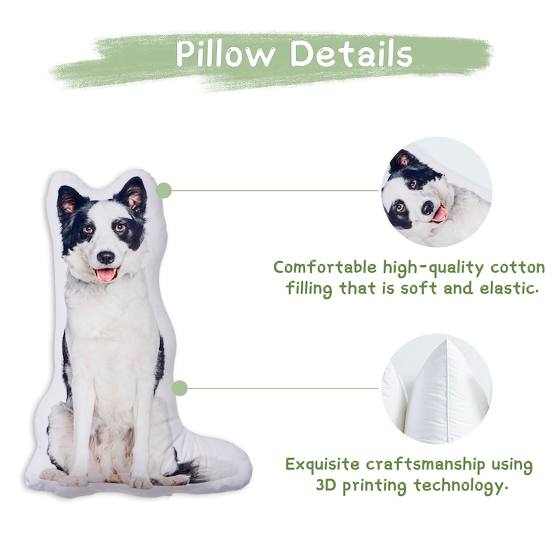 Personalized pet pillow, custom animal decorative pillow, dog and cat cushion, pet lover gift, personalized pillow, custom shaped pillow image 6