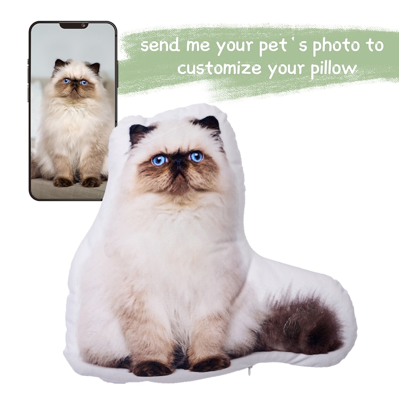Personalized pet pillow, custom animal decorative pillow, dog and cat cushion, pet lover gift, personalized pillow, custom shaped pillow image 4
