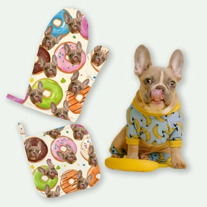 Customized dog mitt, personalized face dog mitt, custom oven mitts, cute pet mitt set, dog lovers gift, custom dog gift, gift for dog mom image 6
