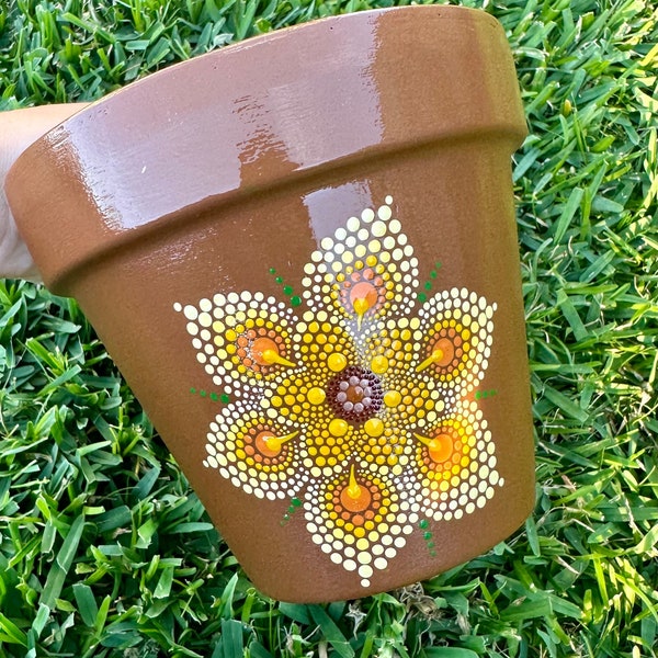 Hand Painted Terracotta Pot