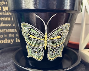Butterfly Flower Pot | Butterfly Plant Pot | Hand Painted Terracotta Pot | Dot Painting | Summer | Gift | Customizable | Plant Decor