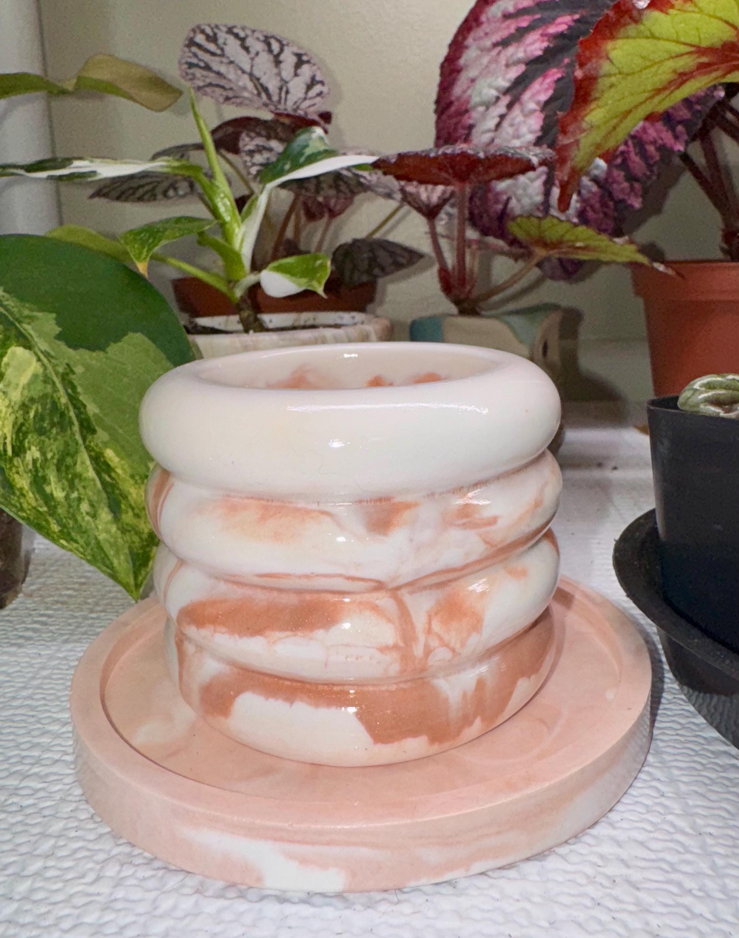 Copper and White Marble Bubble Planter | Plant Pot | Decorative Pot | Small Plant Pot | Starter Plant Pot | Cute Pot | 3D Pot | Perfect Gift