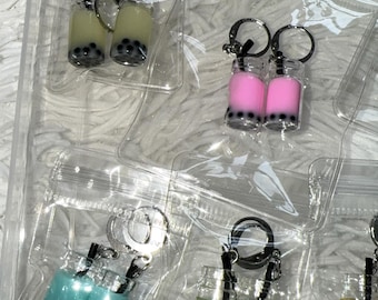 Handcrafted Summer Drink Earrings: Boba Tea, Iced Water, Popsicle