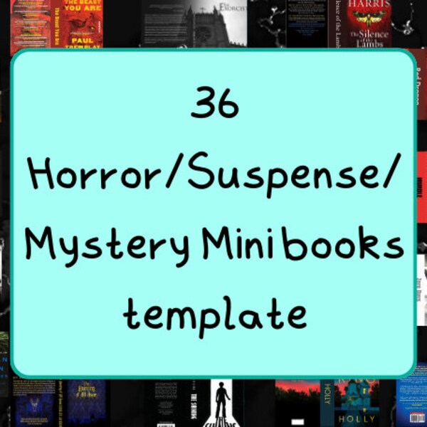 Lot de 36 mini-livres imprimables ! Comprend des livres populaires de TikTok. Petits livres à télécharger et à imprimer Horreur Mystère Suspense