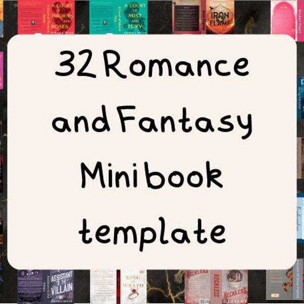 Set of 32 Printable Mini Books! Includes some popular books from TikTok. Tiny books that can be downloaded and printed. Includes Iron Flame