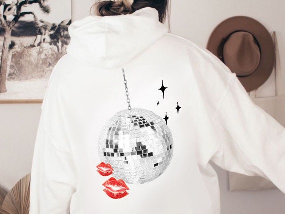 Trendy Disco Ball Hoodie Mirrorball White Hoodie Vsco - Etsy