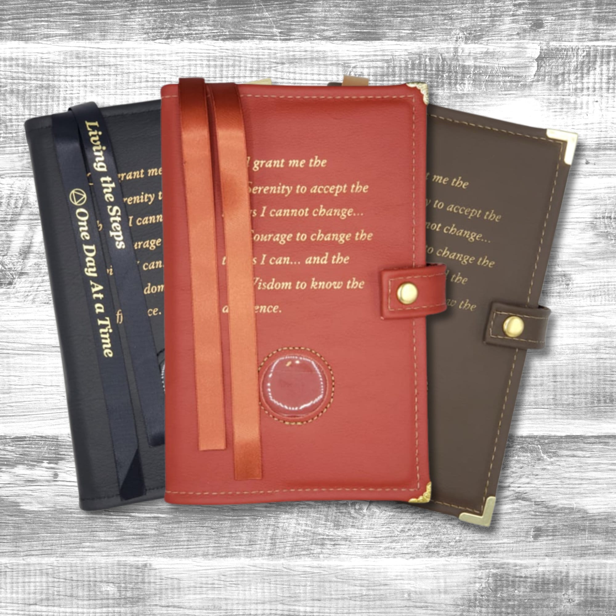 Double AA Big Book Cover & 12 Steps & 12 Traditions | By Galileo | Perfect Gift (Serenity Prayer/Coin Pocket/Black - View #5