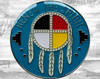 Renouveler le médaillon attrape-rêves Serenity Spirit | Alcooliques anonymes | Narcotiques Anonymes | Jetons AA NA | Pièces amérindiennes