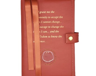 Double AA Big Book Cover & 12 Steps & 12 Traditions | By Galileo | Perfect Gift (Serenity Prayer/Coin Pocket/Black - View #10