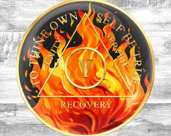 Médaillon de la flamme anniversaire des AA | Pièces des Alcooliques anonymes |  Médaillons d'anniversaire | Cadeaux d'anniversaire des AA