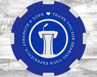 Jeton de poker haut-parleur | Jetons AA | Jetons NA | Cadeaux du programme en 12 étapes | Pièces de récupération