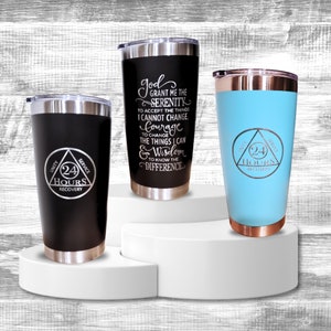 AA 24 Hour Prayer Tumbler | 12 Step Sobriety Gifts | Alcoholics Anonymous Tumbler | Sobriety Gifts