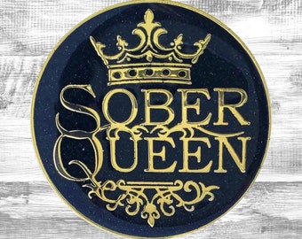 Médaillon pièce de monnaie de la reine sobre | Médaillon des Alcooliques anonymes | Jetons AA | Médaillons NA Coins Chips