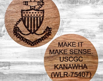 Pièce en bois personnalisée : médaillon AA NA gravé au laser