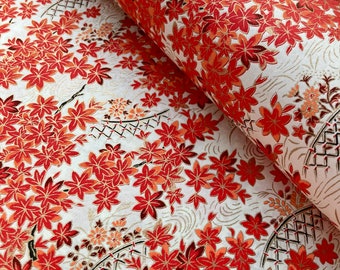 Chiyogami Paper - “Red Momiji 001” - handmade in Japan, multiple sizes, used for origami, cardmaking, crafting, bookbinding and more