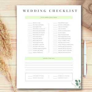 Editable Wedding Checklist, Printable Wedding Checklist, Wedding to Do ...