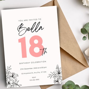 Birthday Card Birthday Invite Template, Birthday Invitation INSTANT Download Editable Invite, Editable Birthday Invite, Birthday Invite Card
