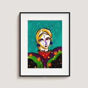 Female portrait wall art Feminine wall art prints Woman portrait wall art Fashion girl wall art for Modern home decor wall art