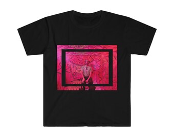 アリ・シャッファー、サイケデリック、コメディアンシャツ、スタンドアップTシャツ、マイクピクセルアート、おもしろくて率直、写真