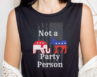 No es un tanque muscular de persona de partido, antipolítico, tanque político divertido, tanque muscular, juegos de palabras políticos