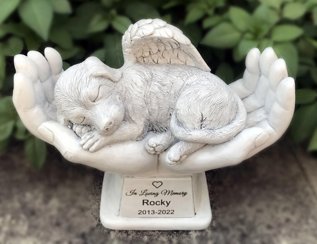 Dog Angel Stone Dog Angel Statue Dog Memorial Statue Dog Etsy