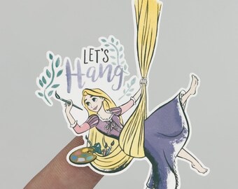 Rapunzel Painting Sticker, Tangled Stickers, Disney Princess Waterproof Sticker