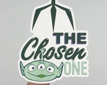 Green Alien Toy Story Sticker, The Claw Sticker, Disneyland Pixar Pier, Hollywood Studios