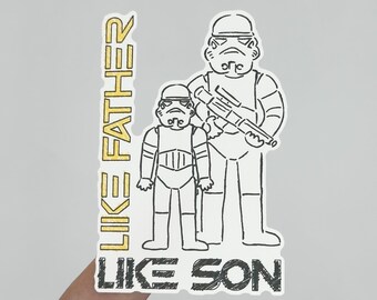 Storm Trooper Father Like Son Sticker, Star Wars Sticker, Dad Stickers, Father's Day Gifts
