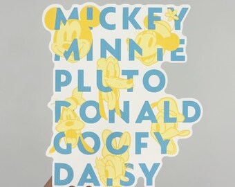 Mickey and Friends Disney Sticker, Goofy, Minnie Mouse, Daisy, Donald Duck, Pluto