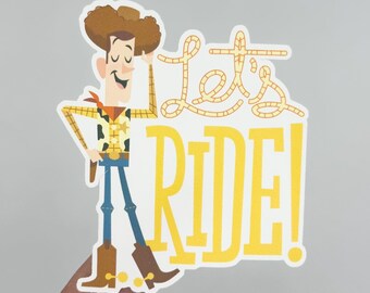 Woody Sticker, Sheriff Woody Waterproof, Disneyland Pixar Pier, Hollywood Studios, Toy Story Stickers