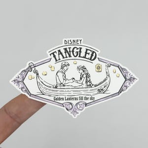 Tangled Golden Lanterns Birthday Sticker, Rapunzel Waterproof, Disney
